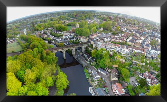 knaresborough yorkshire aerial view Framed Print by mike morley