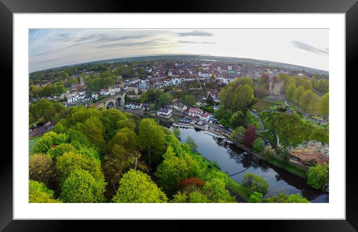 knaresborough yorkshire aerial view Framed Mounted Print by mike morley
