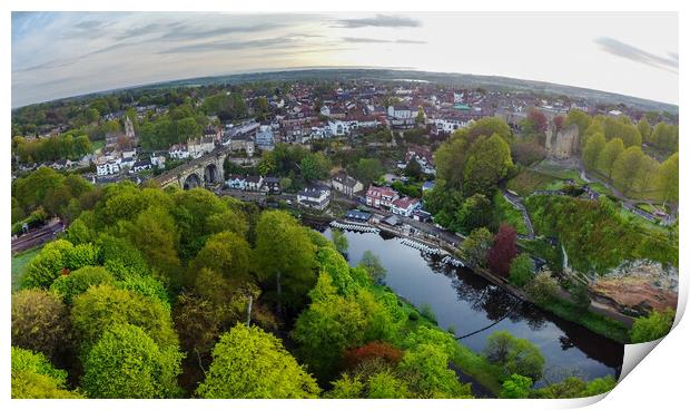 knaresborough yorkshire aerial view Print by mike morley