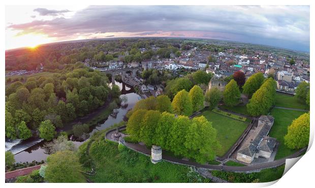 knaresborough yorkshire aerial view Print by mike morley
