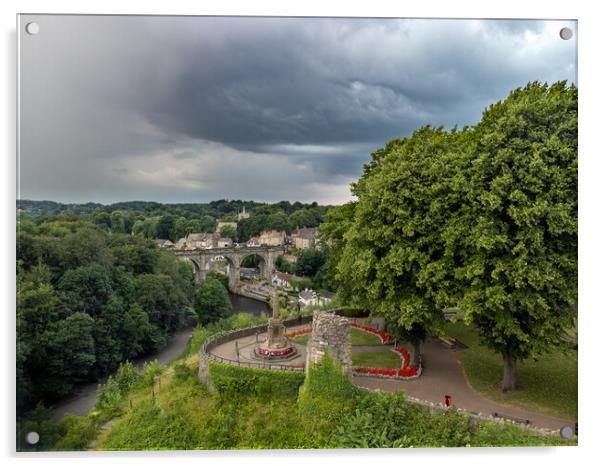 knaresborough yorkshire aerial view Acrylic by mike morley