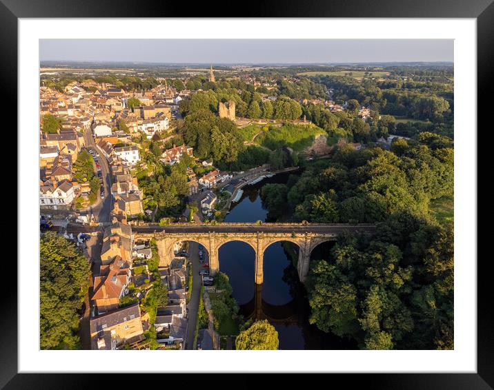 Knaresborough North Yorkshire aerial view Framed Mounted Print by mike morley