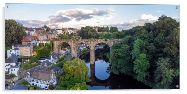 Knaresborough North Yorkshire aerial view Acrylic by mike morley