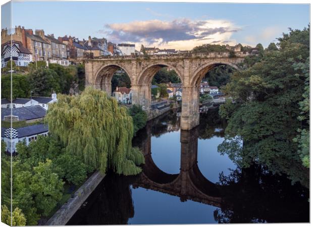 Knaresborough North Yorkshire aerial view Canvas Print by mike morley