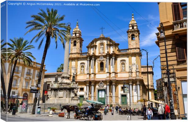 Church of Saint Dominic in Palermo, Sicily Canvas Print by Angus McComiskey