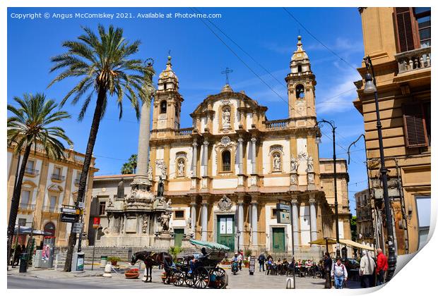 Church of Saint Dominic in Palermo, Sicily Print by Angus McComiskey