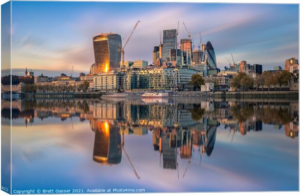 Sunset on the City of London Canvas Print by Brett Gasser