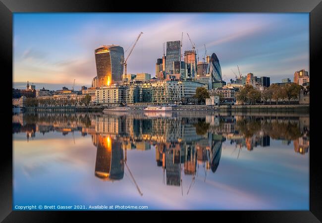 Sunset on the City of London Framed Print by Brett Gasser