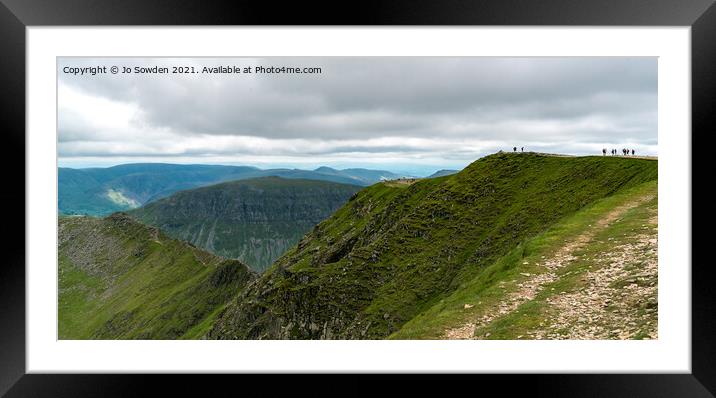 Striding Edge Framed Mounted Print by Jo Sowden