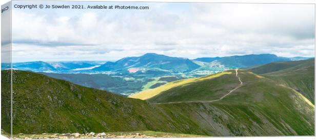 View from Helvellyn Canvas Print by Jo Sowden