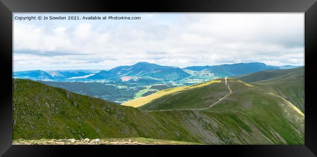 View from Helvellyn Framed Print by Jo Sowden