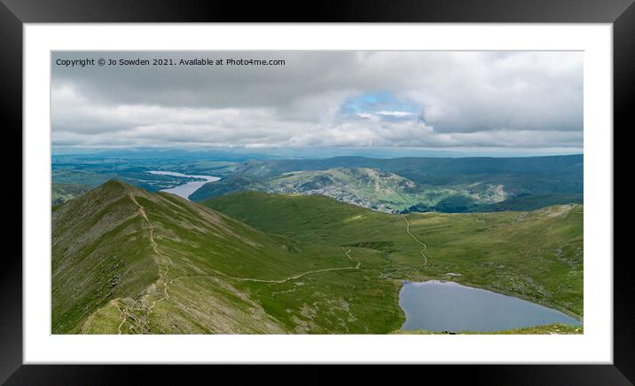 Swirral Edge and Red tarn, The Lake District Framed Mounted Print by Jo Sowden