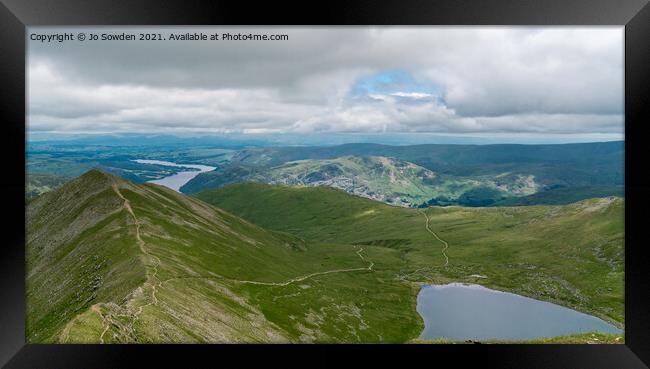Swirral Edge and Red tarn, The Lake District Framed Print by Jo Sowden
