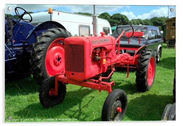 1947 Allis Chalmers B tractor. Acrylic by john hill
