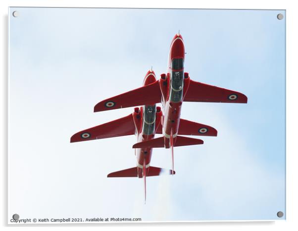 RAF Red Arrows Hawks Acrylic by Keith Campbell