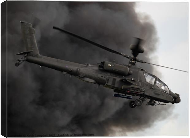 British Army Apache Helicopter Canvas Print by Keith Campbell