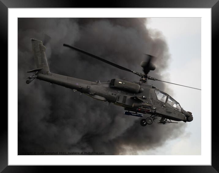 British Army Apache Helicopter Framed Mounted Print by Keith Campbell