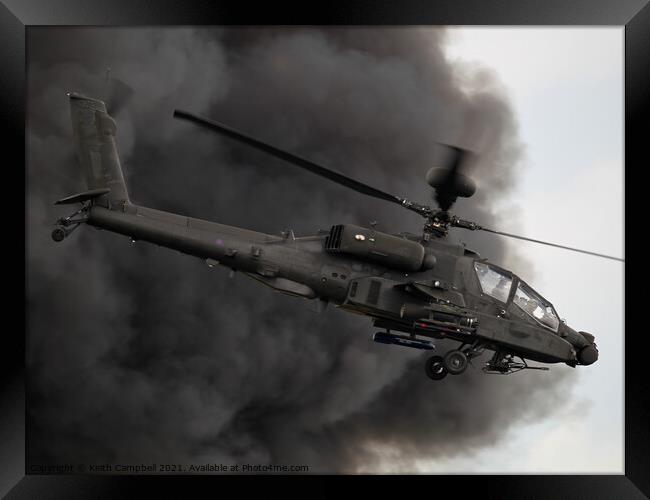 British Army Apache Helicopter Framed Print by Keith Campbell