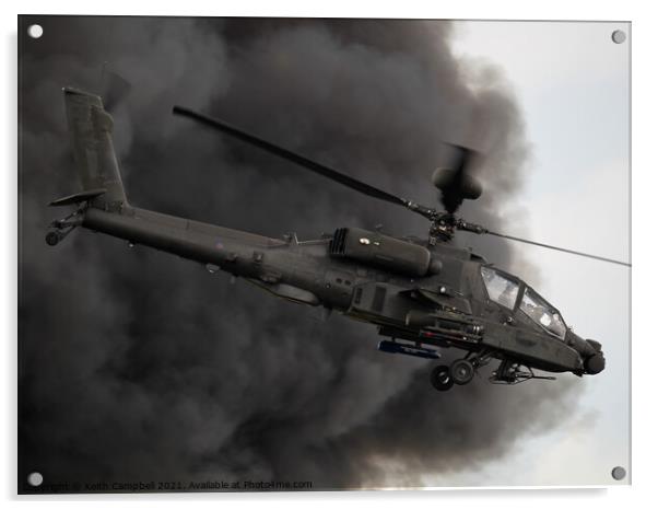 British Army Apache Helicopter Acrylic by Keith Campbell