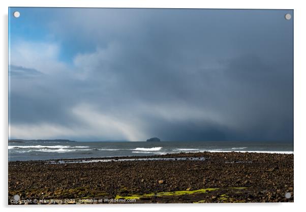 Storm over Bass Rock Acrylic by Mike Byers