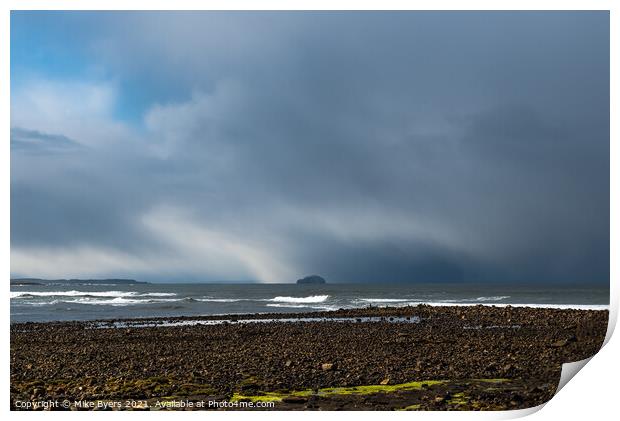 Storm over Bass Rock Print by Mike Byers