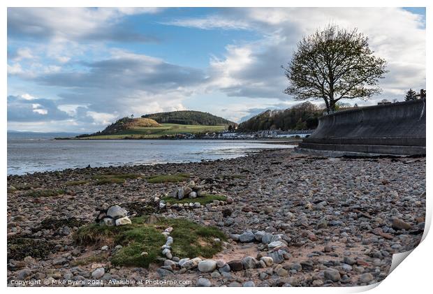 A rocky beach on the Black Isle Print by Mike Byers