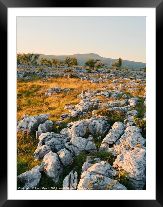 Southerscales Scars limestone pavement Framed Mounted Print by Liam Grant