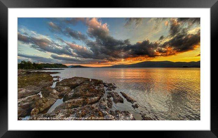 Sunset over Loch Lomond Framed Mounted Print by yvonne & paul carroll