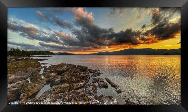 Sunset over Loch Lomond Framed Print by yvonne & paul carroll