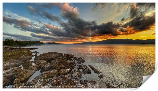 Sunset over Loch Lomond Print by yvonne & paul carroll