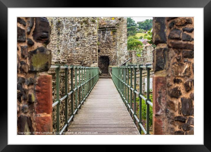 Conway Castle Walls Wales Framed Mounted Print by Phil Longfoot