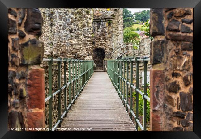 Conway Castle Walls Wales Framed Print by Phil Longfoot
