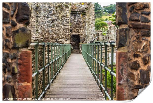 Conway Castle Walls Wales Print by Phil Longfoot