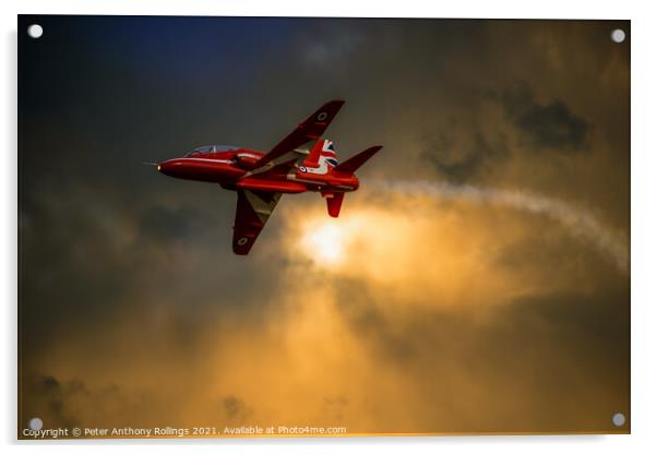 Red Arrow Acrylic by Peter Anthony Rollings