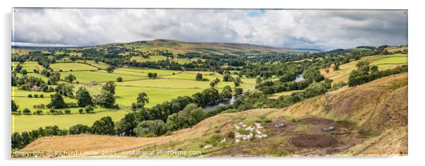 View from Whistle Crag, Teesdale Panorama Acrylic by Richard Laidler