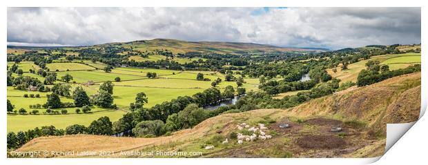View from Whistle Crag, Teesdale Panorama Print by Richard Laidler