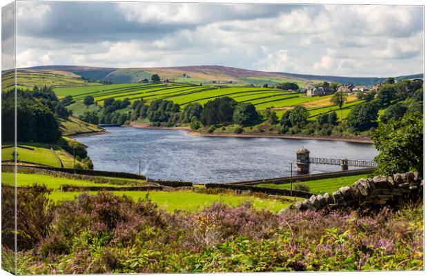 View across the Lower Laithe Reservoir Canvas Print by Roger Green