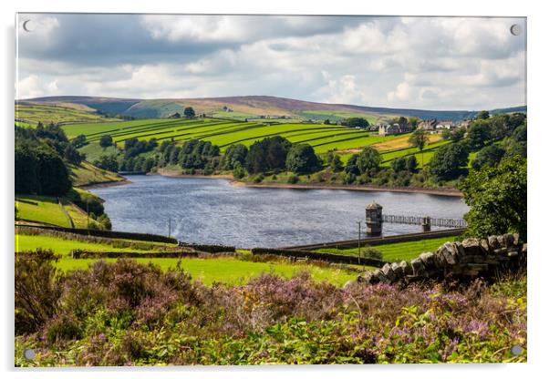 View across the Lower Laithe Reservoir Acrylic by Roger Green