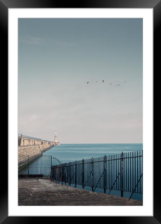 Tynemouth Pier and Lighthouse Framed Mounted Print by Mark Jones