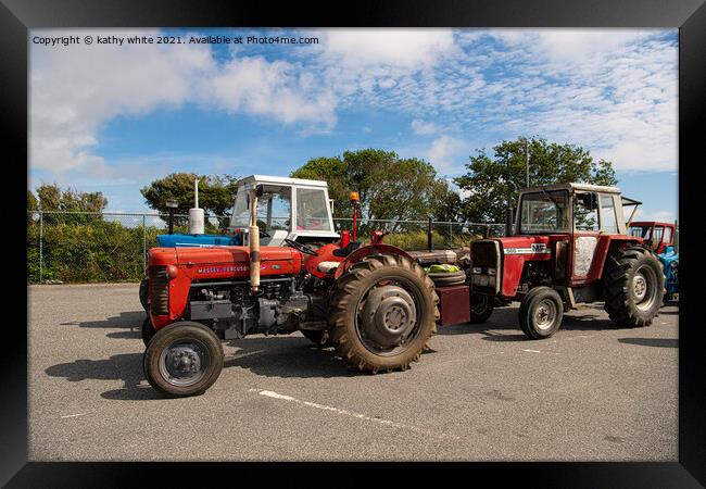 Two Massey Ferguson  Framed Print by kathy white