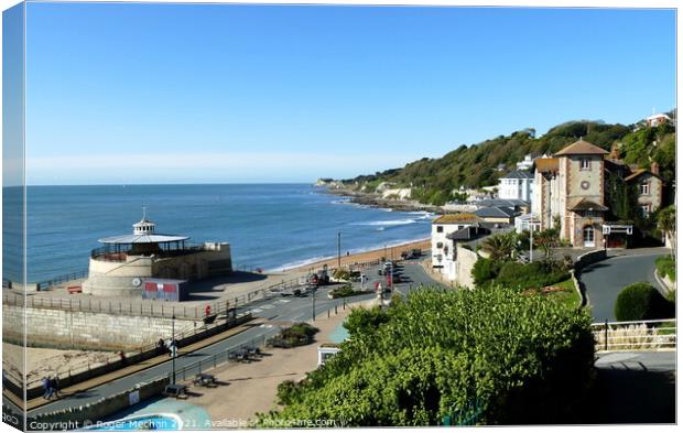 Serene View of Ventnor Seaside Canvas Print by Roger Mechan