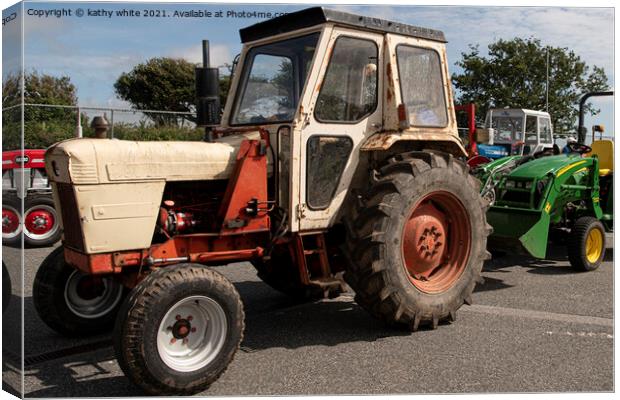 Nostalgic Farming Days,david brown tractor Canvas Print by kathy white