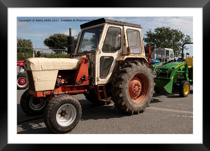 Nostalgic Farming Days,david brown tractor Framed Mounted Print by kathy white