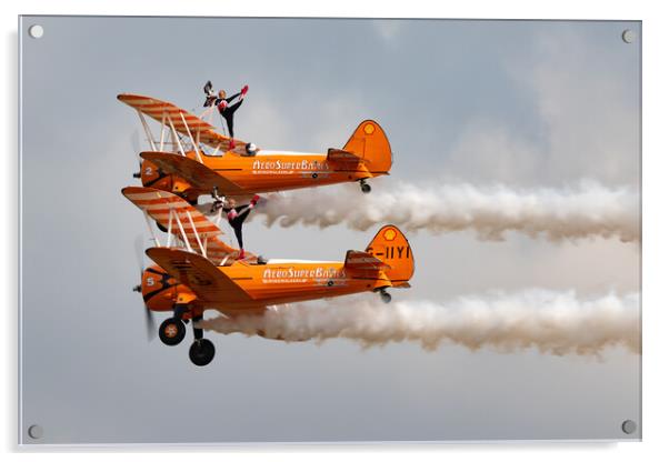 Aero Superbatics Wing Walkers Acrylic by J Biggadike