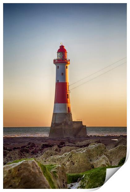 Beachy Head Lighthouse Eastbourne Print by Phil Clements