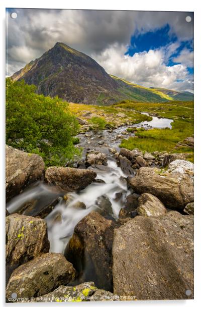 Pen yr Ole Wen Mountain Wales Acrylic by Adrian Evans