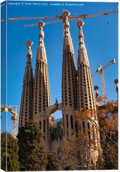 Sagrada Família, Barcelona, Spain Canvas Print by Navin Mistry