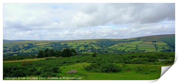 View to Widecombe in the Moor  Print by Les Schofield