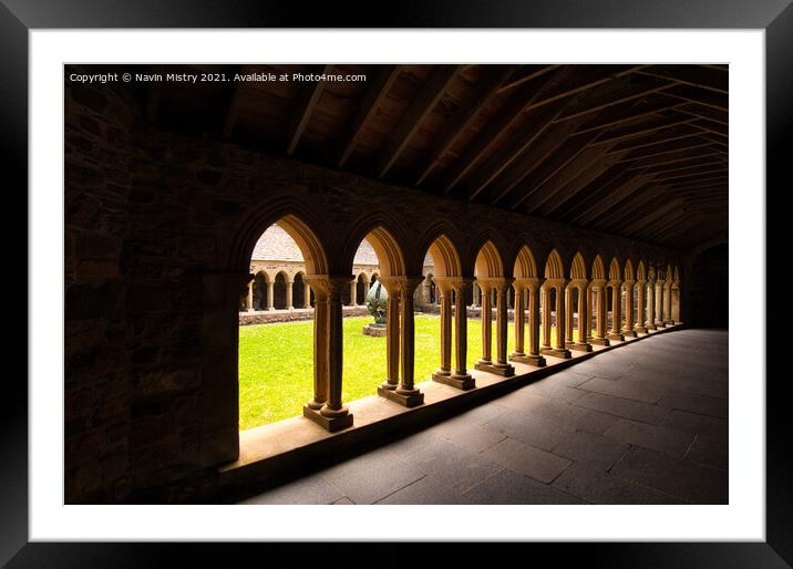 The Cloisters, Iona Abbey, Scotland Framed Mounted Print by Navin Mistry