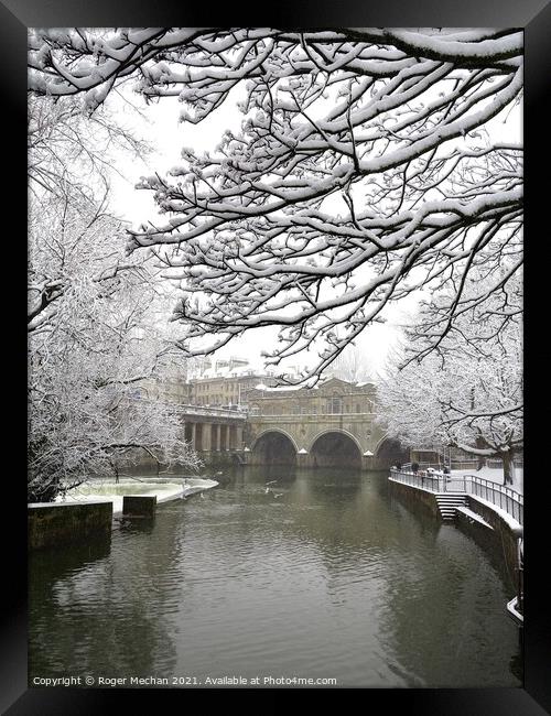 Winter Wonderland by Pulteney Bridge Framed Print by Roger Mechan